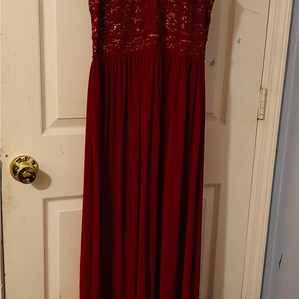 Elegant Red Sequin Gown